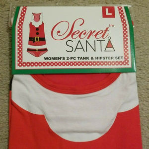 Women's 2 Piece Tank and Hipster Set Santa Claus